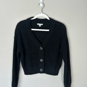 American Eagle Outfitters Black Button-Up Cardigan